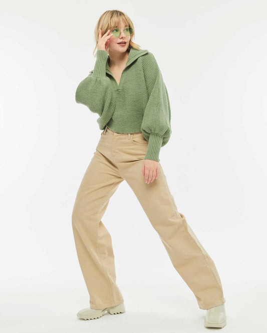 Oversize stickad tröja för kvinnor med eleganta ärmar | BF Moda Fashion®